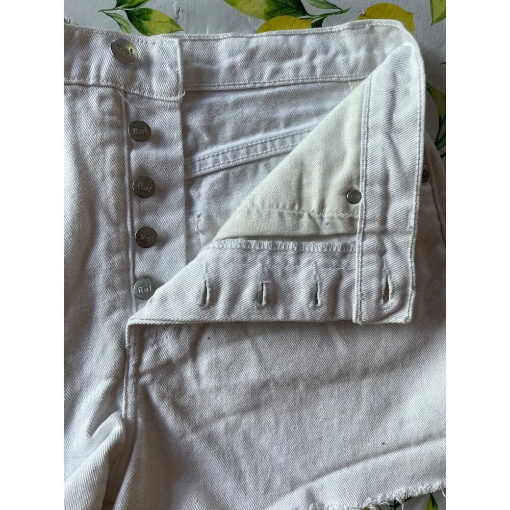 Reformation Dixie High Rise White Jean Shorts Size 26 100 Cotton Made In USA NEW - Picture 3 of 9